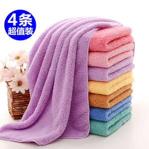 4条装韩国长绒干发巾珊瑚绒毛巾超强吸水擦头发速干美容院包头巾