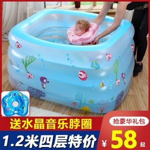 新疆西藏包邮婴儿游泳池充气加厚家庭用浴室内洗澡桶新生宝宝幼儿
