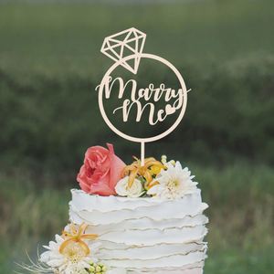 Marry Me wedding cake topper个性定制求婚蛋糕插牌婚礼装饰道具