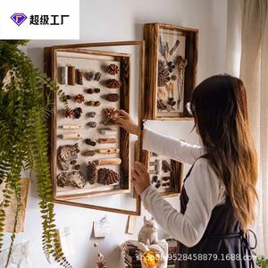 实木标本相框立体植物干花昆虫贝壳展示画框diy墙面装饰壁挂复古