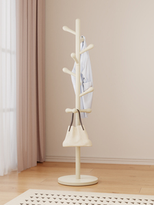 IKEA宜家奶油风衣架落地挂衣架实木衣帽架家用卧室立式榉木挂包挂