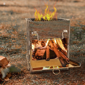 烧烤炉子家用烧烤架折叠户外烤火盆庭院便携式小型不锈钢野外炊具