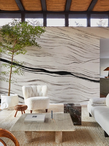 黑白大理石纹理壁布现代客厅电视沙发背景墙壁纸定制壁画无纺布