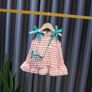 巴拉巴柆童装女款夏装女宝宝裙子婴幼儿1衣服2女童一岁小童婴儿吊
