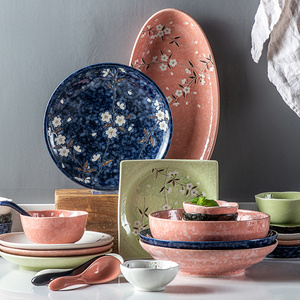 日式碗和风筷餐具碗碟套碗套装碗盘家用陶瓷碗简约二人组合礼盒品