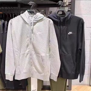 Nike耐克春夏季男女运动休闲针织毛圈连帽宽松拉链夹克外套BV2649