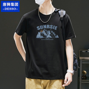 唐狮集团DESSO2024新款短袖t恤男美式重磅纯棉体恤夏季宽松打底衫