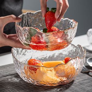 网红玻璃碗盘套餐水果盘创意餐具家用蔬菜沙拉碗网红甜品汤面碗