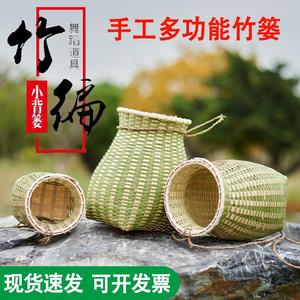竹编制品纯手工采茶背篓专用篮子儿童小背篓摘茶叶竹篓收纳筐篓子