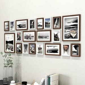 定制客厅实木木质相框挂墙墙上照片欧式装饰大尺寸免打孔画框组合