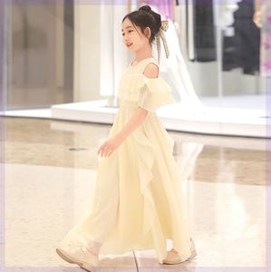 韩系小女孩裙子2024年夏季新款女童时尚雪纺碎花长裙儿童夏天长款