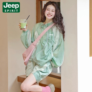jeep运动服套装女2024新款时尚洋气轻薄防晒衣服夏装搭配一整套潮