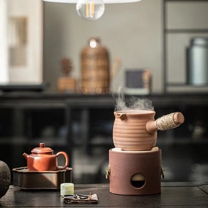 潮州手工红泥炭炉老式木炭煮茶茶炉室内户外围炉烧烤工夫茶侧把壶