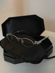 邓为同款婚礼钻石系列椭圆小框眼镜框架女钻戒相结合素颜平光眼镜