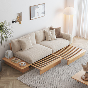 华纳斯沙发床折叠两用日式伸缩实木小户型约客厅多功能沙发