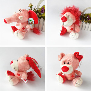 扑克系列粉色狮子大象兔子狗公仔毛绒玩具抓机娃娃礼物