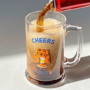 姜妍同款杯子啤酒杯可爱小兔咖啡杯水杯牛奶冷热饮礼物卡通玻璃杯