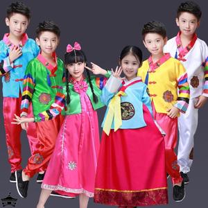 六一儿童韩服朝鲜族衣服少数民族服装女童演出服男童幼儿园表演服