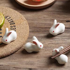 日式陶瓷筷子架卡通小兔子精致餐桌搁筷子筷托家用可爱筷架托筷枕