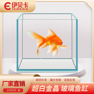 玻璃五线30×30方缸方形桌面中小型正方形40方缸金晶5线超白鱼缸