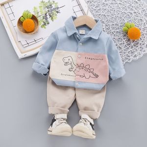 巴拉巴柆韩系男童衬衫春秋套装两件套宝宝婴儿小童衣服韩版1-3岁5