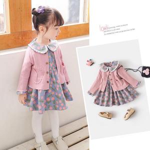 巴拉巴柆韩系儿童秋装宝宝春秋套装裙新款洋气中小童女童儿童外套