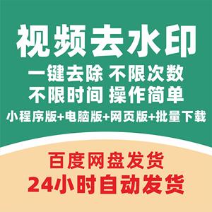 手机电脑一键去水印软件短视频抖音快手小红书西瓜视频批量下载包