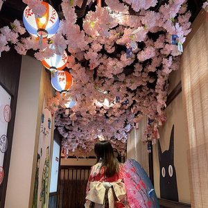 仿真花吊顶天花板顶部装饰吊顶屋顶遮丑藤条餐厅棚顶绿植定制