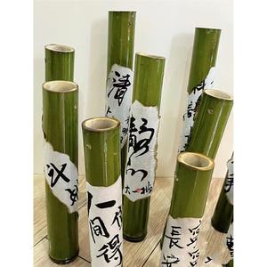 新中式环创新鲜竹筒中国风挂件吊饰摆件装饰绿色竹子花艺幼儿园