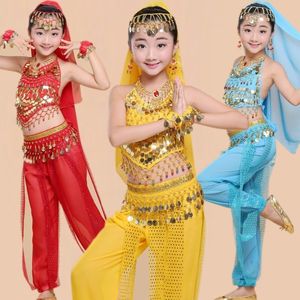 儿童印度舞演出服少儿新疆舞蹈表演服女童民族舞肚皮舞练习服套装