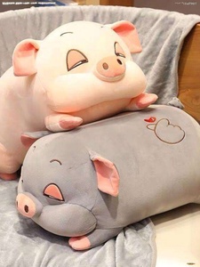 可爱猪猪玩偶抱枕被子两用椅子靠背午睡靠枕床头靠垫睡觉夹腿长枕