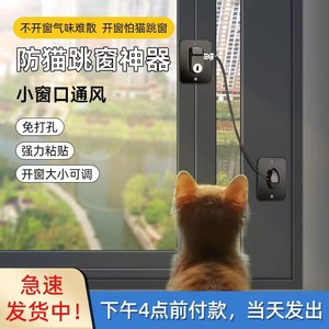 防猫封窗网防止猫咪跳窗跳楼跑出门养猫安全锁开窗户纱窗门锁神器