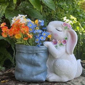花园卡通兔子花盆户外庭院可爱多肉盆栽创意个性阳台装饰布置摆件