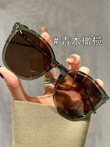 帕莎大框橄榄色墨镜女新款2024偏光太阳镜防晒夏季眼镜配度数防紫