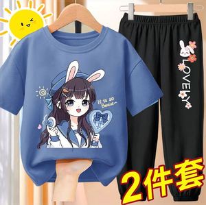 女童套装夏季2023新款中大童装纯棉洋气衣服儿童夏款短袖运动服潮