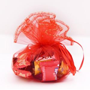 结婚糖袋创意喜糖袋纱袋结婚糖果袋喜糖袋带圆点亮片手提喜糖袋子