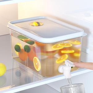 冰水壶放冰箱冷水壶带水龙头的玻璃瓶冷饮桶冷藏水果茶柠檬水容器