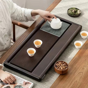 重竹茶盘家用中式复古长方形实木茶台简约九竹茶具小型干泡盘