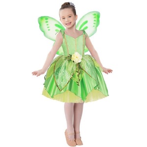 万圣节服装绿色小精灵仙子连衣裙公主蒂安娜小叮当儿童演出服奇妙