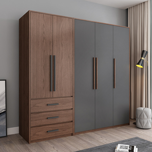 全友家居北欧衣柜现代简约经济型组装五门实木质板式主卧室家用柜