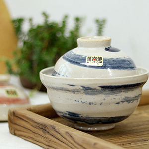 日本进口万古烧一人食陶瓷汤煲茶碗家用隔水蒸锅海参燕窝炖盅盖碗