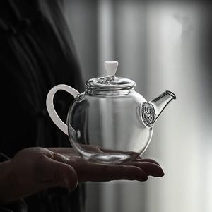 一人喝小茶壶一人用可加热玻璃单壶对嘴迷你泡茶壶办公室过滤茶具