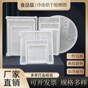 加厚塑胶食品级单冻器冷冻盘陈皮晾晒筐烘干盘长方形沥水风干胶筛