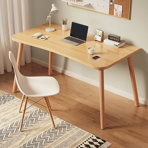 宜家书桌家用学生写字桌出租屋简易工作台办公桌子实木腿台式电脑