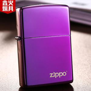 打火机zippo正版紫色深渊紫冰标志原装正品个性定制打火机男款
