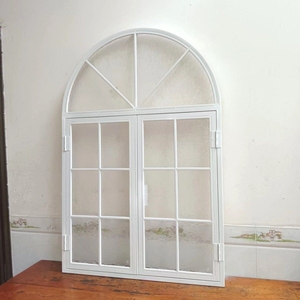 法式铁艺窗户网红玻璃窗室内隔断装饰改造半圆形拱形窗户弧形复古