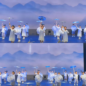 青花瓷儿童演出服伞舞舞蹈服道具小学生男女童中国风国学夏季汉服