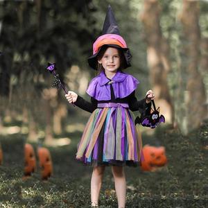 六一节儿童服装女童化装舞会狂欢表演cos巫婆巫师服公主裙演出服