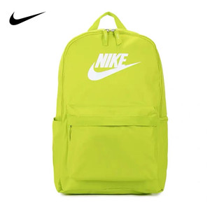 Nike耐克双肩包荧光绿黄初高中学生拉链书包女运动轻便休闲旅行包
