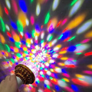 七彩disco魔球LED舞台灯泡 水晶魔球ktv灯旋转效果酒吧蹦迪魔球灯